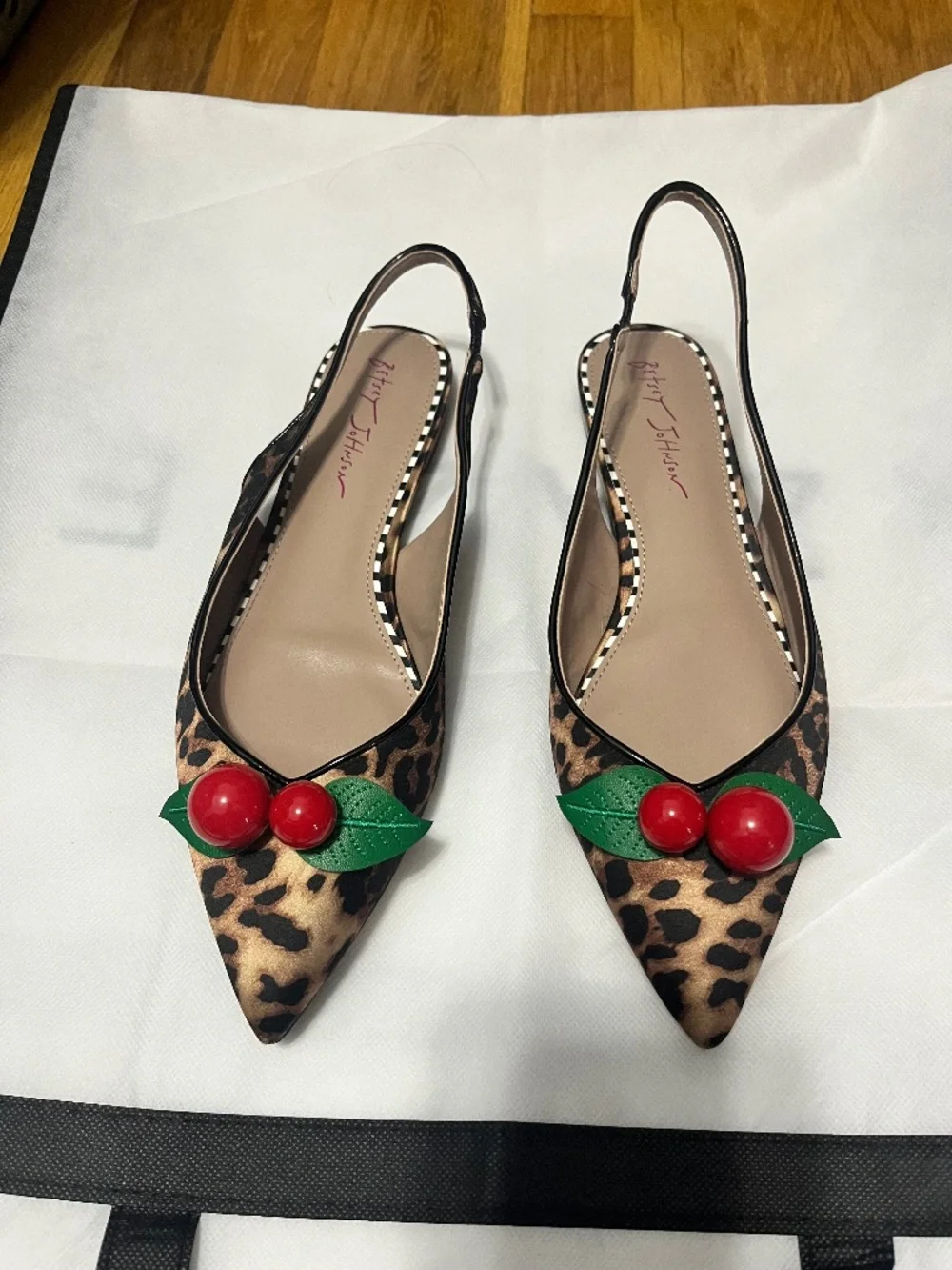 Betsey Johnson Women's Junniper Cherry Detailed Slingback Flats